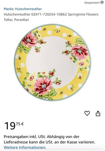Hutschenreuther, 2 Kaffeebecher mit Teller, Springtime Flower, 0,36L, NEU! - Bild 14 von 14