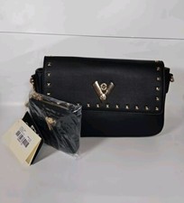 Valentino Orlandi Crossbody Bag w/ Wallet Black With Gold Color Handbag Purse...
