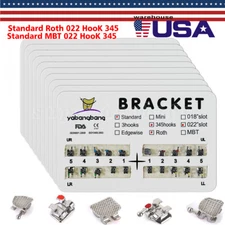Brackets ortodoncia dental Brace metal Estándar MBT Roth 022 Gancho 345 st
