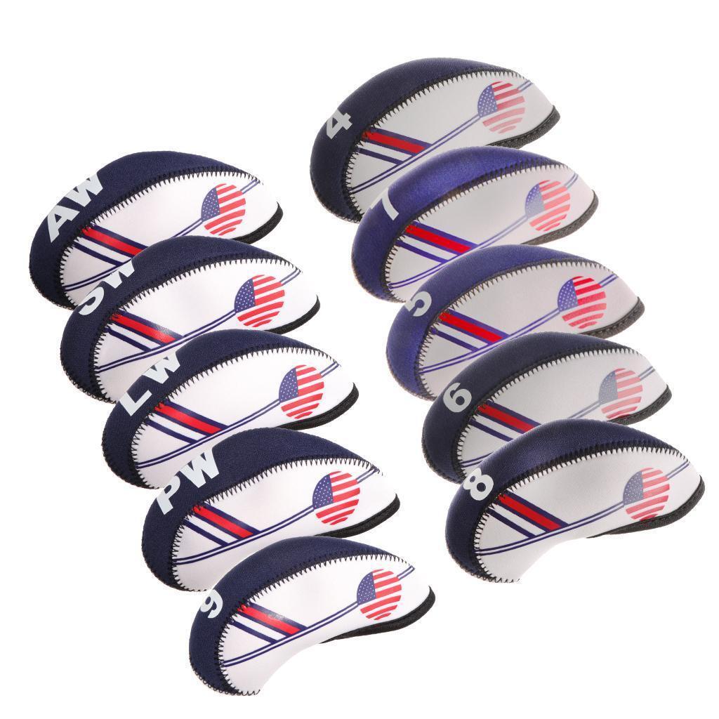 10 Pieces Golf Club Covers for Irons, Nylon Club Head Covers eBay