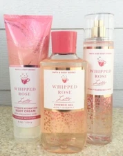3 WHIPPED ROSE LATTE Shower Gel Wash + Body Cream + Fragrance Mist SET of 3