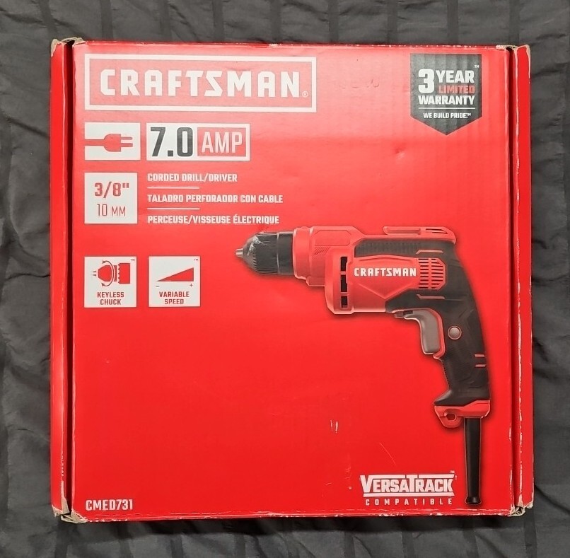 Craftsman 7 Amp 3/8", Corded Drill / Driver (CMED731) eBay