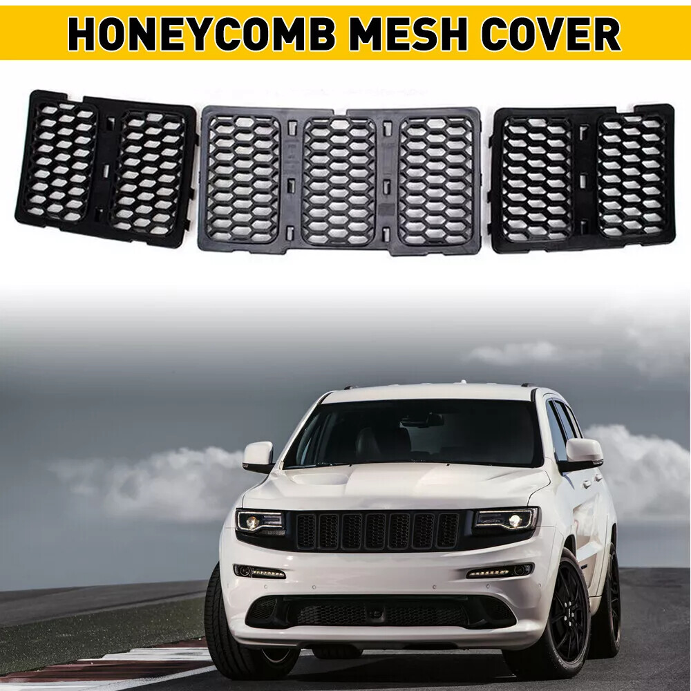 For 2014-2016 Jeep Grand Cherokee Black Honeycomb Matte Mesh Grille Insert Cover