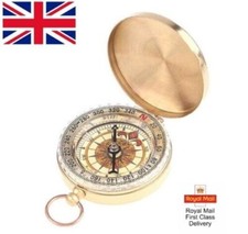 Luminous Copper Clamshell Pocket Compass for Camping, Navigation & Survival