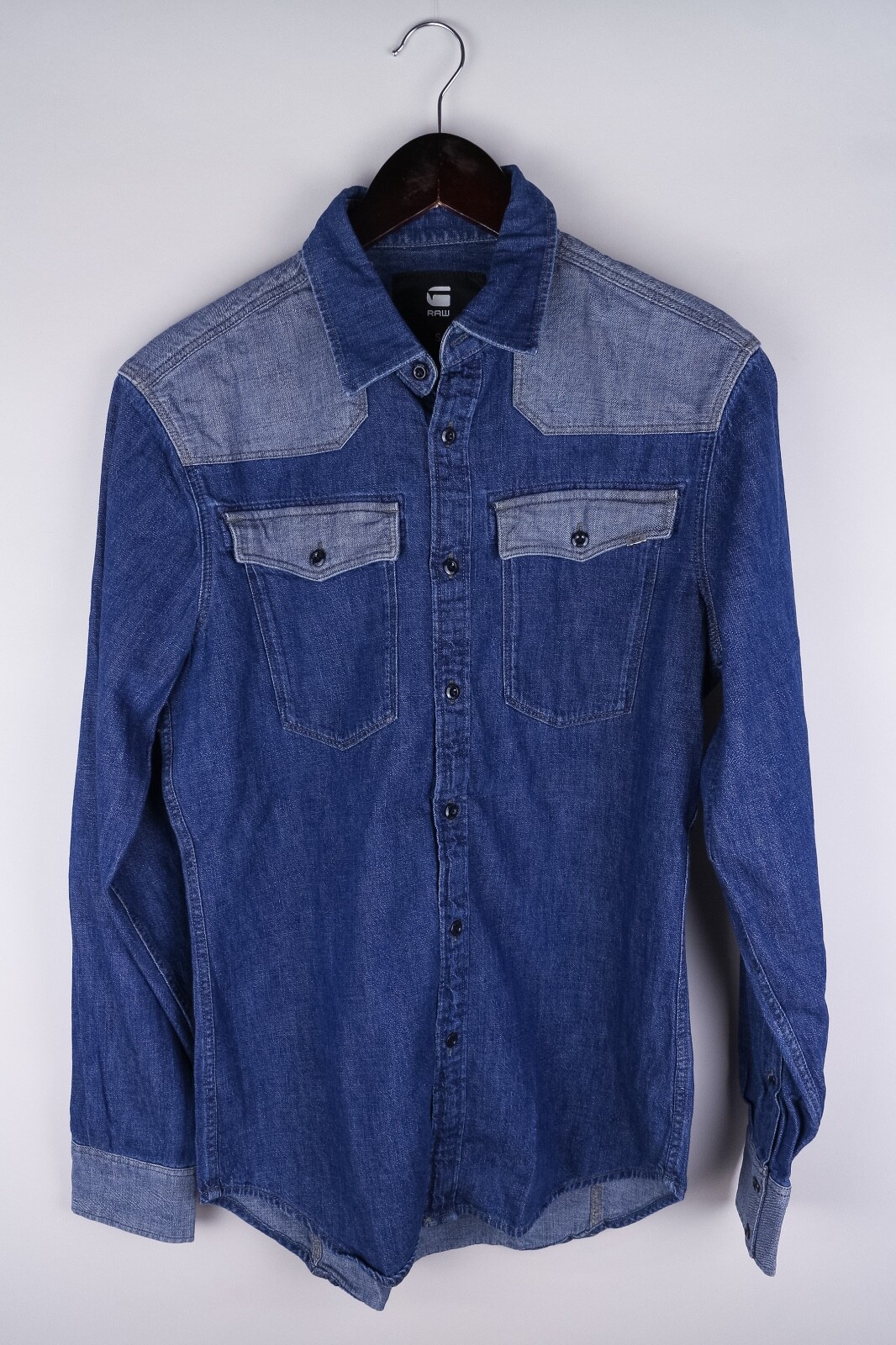 G-Star Raw Denim 3301 PM SHIRT Men Casual Denim Shirt Blue Cotton