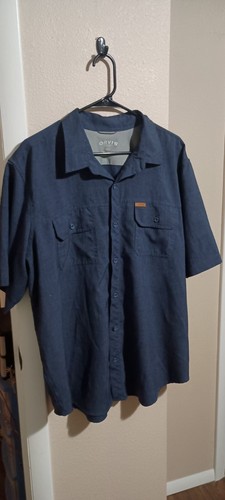 Orvis Mens Short Sleeve Button Down Shirt Size XXL Dark Blue - Picture 3 of 13