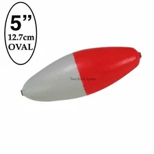 3 to 240 count - 5" inch OVAL Balsa Wood Float - Red & White - FIXED SLIP Cast