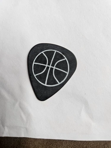 Image: https://i.ebayimg.com/images/g/rDUAAOSwsn1oTvpD/s-l500.webp Pearl Jam pick Jeff Ament Pick Black BasketballPearl Jam pick - Picture 1 of 2