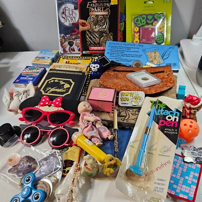 Junk Drawer Lot Assorted Items VTG Samps Elf Trinkets Planters 3 lbs