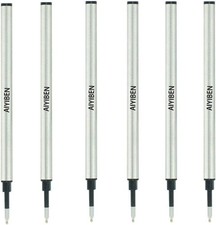 4.37 Inch Rollerball Pen Refills, Roller Ball Fine Point 0.5Mm, Black Ink Refill
