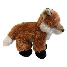 Aurora Fox 8" Plush Floppie Soft Red Fox Black Paws Ears Stuffed Animal Toy