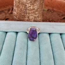 Real Purple Copper Turquoise Ring 925 Sterling Silver Wedding Gift Ring PG9536