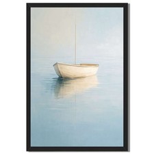 Minimalist Framed Boat Canvas Print Elegant Wall Art Home