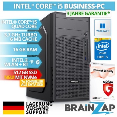 Intel Core i5 Quad-Core Office Business PC 16GB RAM 512GB NVMe SSD WLAN BT Win11