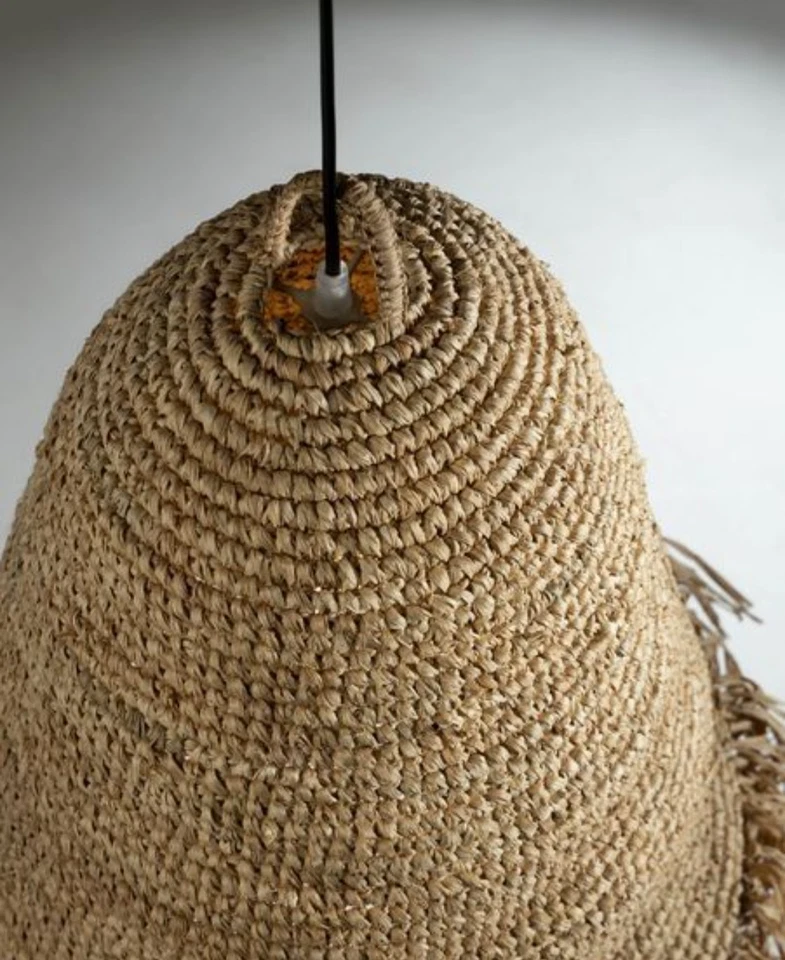 Boho Style Natural Raffia Ceiling Lamp Handwoven Pendant Light E27 60W - Image 4 of 4