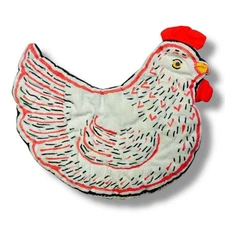 Precious Vintage Chicken Pot Holder Farmhouse Country Kitchen