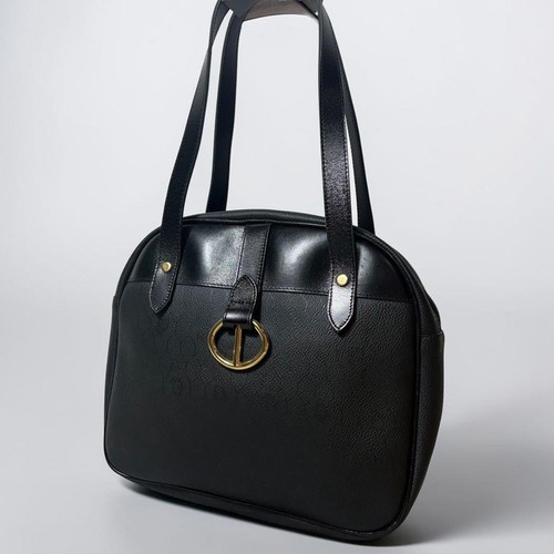 Christian Dior Leather Handbag Black Vintage Pre-owned From Japan