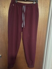 FIGS Technical Collection Burgundy Jogger Scrub Pants Men's Medium EUC