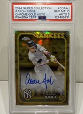 2024 Topps Gilded Collection Aaron Judge Chrome Gold Auto #/15 🔥 PSA 10 POP 1