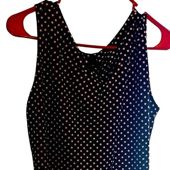 Black Sleeveless Pink Polka Dot Tank By J.T.B. Size XL Y2K Business & Office - Image 3 of 4