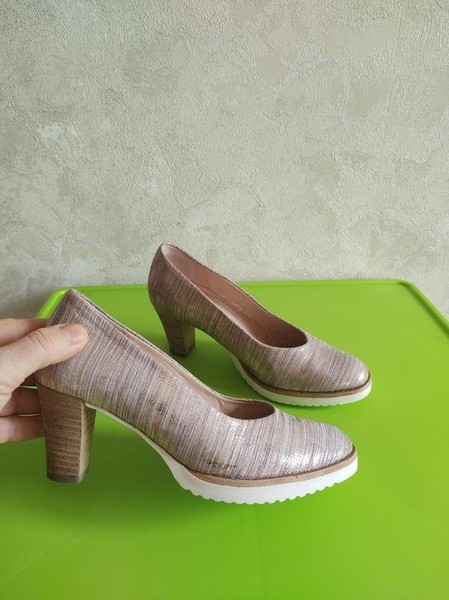 Women Gabor Heels Gold Leather 36 #7T3M