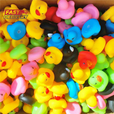 51 Pcs Multicolored Mini Multicolor Rubber Ducks Baby Bath Ducky Bathtub Pool Sq