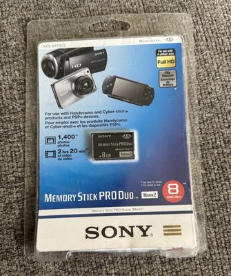 Sony 8GB Memory Stick PRO Duo Card Mark 2 - MS-MT8G New In Package Mint