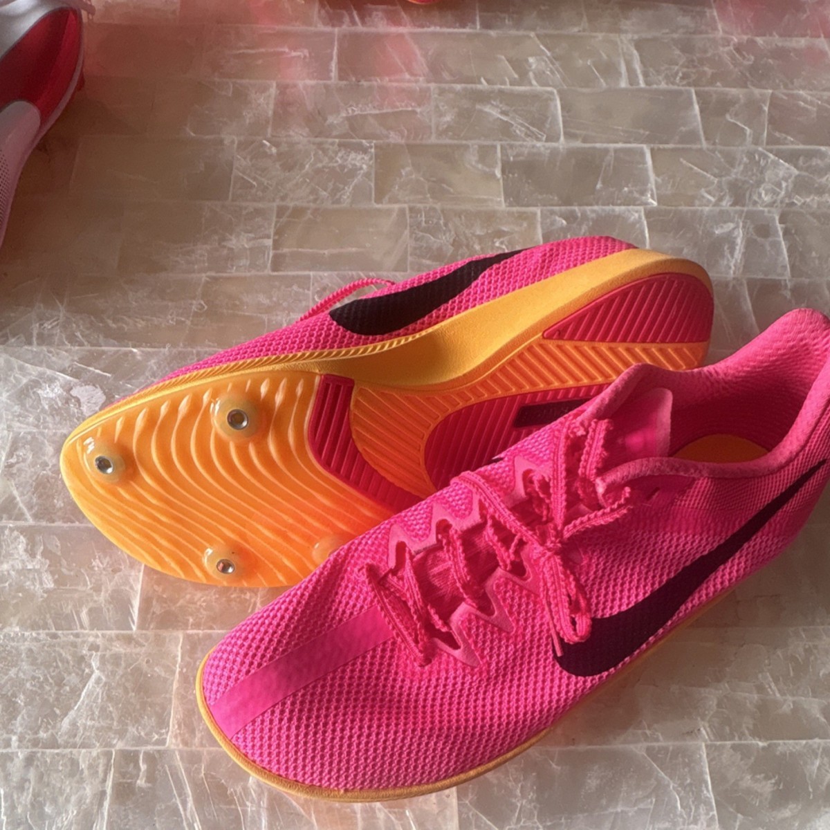 Nike Rival Distance Track & Field Running Spikes Pink/Yellow  display picture 1