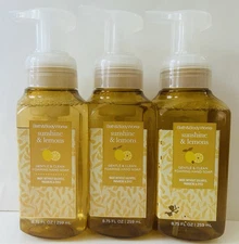 3 New Bath & Body Works SUNSHINE & LEMONS Gentle Foaming Hand Soap Lot Set