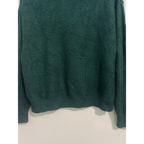 Suéter para mujer J.Crew grande verde cuello falso manga cable CF051 - Imagen 7 de 12