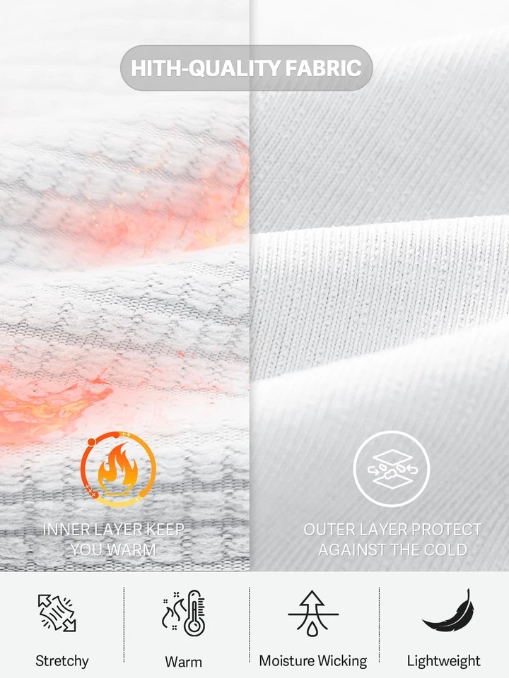 Mens Athletic Shirt Thermal Shirts Fleece Lined Long Sleeve T-Shirts Crewneck... - Image 2 of 4