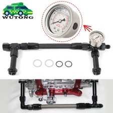 An8 Braided Dual Feed Carb Fuel Line Pressure Gauge For Holley Carburetor 4150 An8 Braided Dual Feed Carb Fuel Line Pressure Gauge For Holley Carburetor 4150