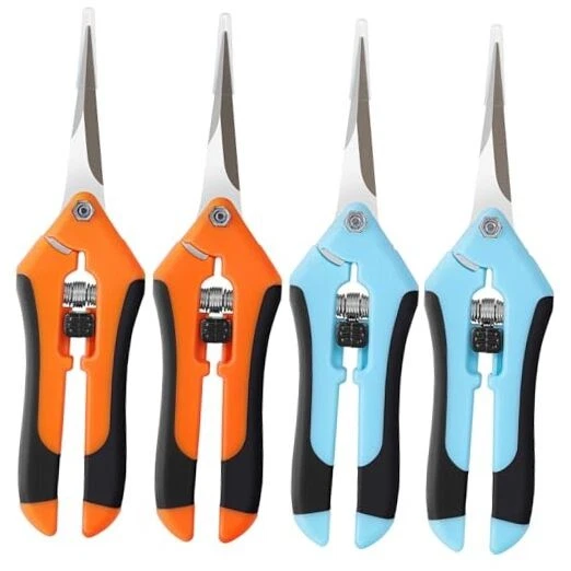 4 Pack Pruning Shears, 6.5 Inch Garden Scissors Gardening Hand Orange Blue