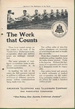 Magazine Ad - 1910 - AT&T / Bell System - The Work that Counts