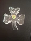 VTG Waterford Crystal 3-Leaf Clover 5" Shamrock Cut Glass - Made in Ireland