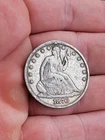 1870-CC Seated Liberty Half Dollar. Plugged-VF Detail