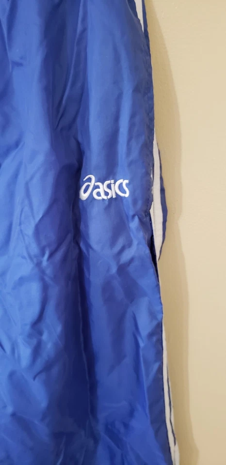 Vintagr ASICS Track Pants Men's Medium  Blue Mesh Lined Sweats Windbreaker  - Image 3 of 4