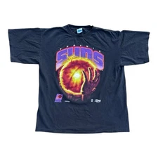 Vtg 90s Phoenix Suns Salem Sportswear Black T-shirt USA Made Single Stitch XL