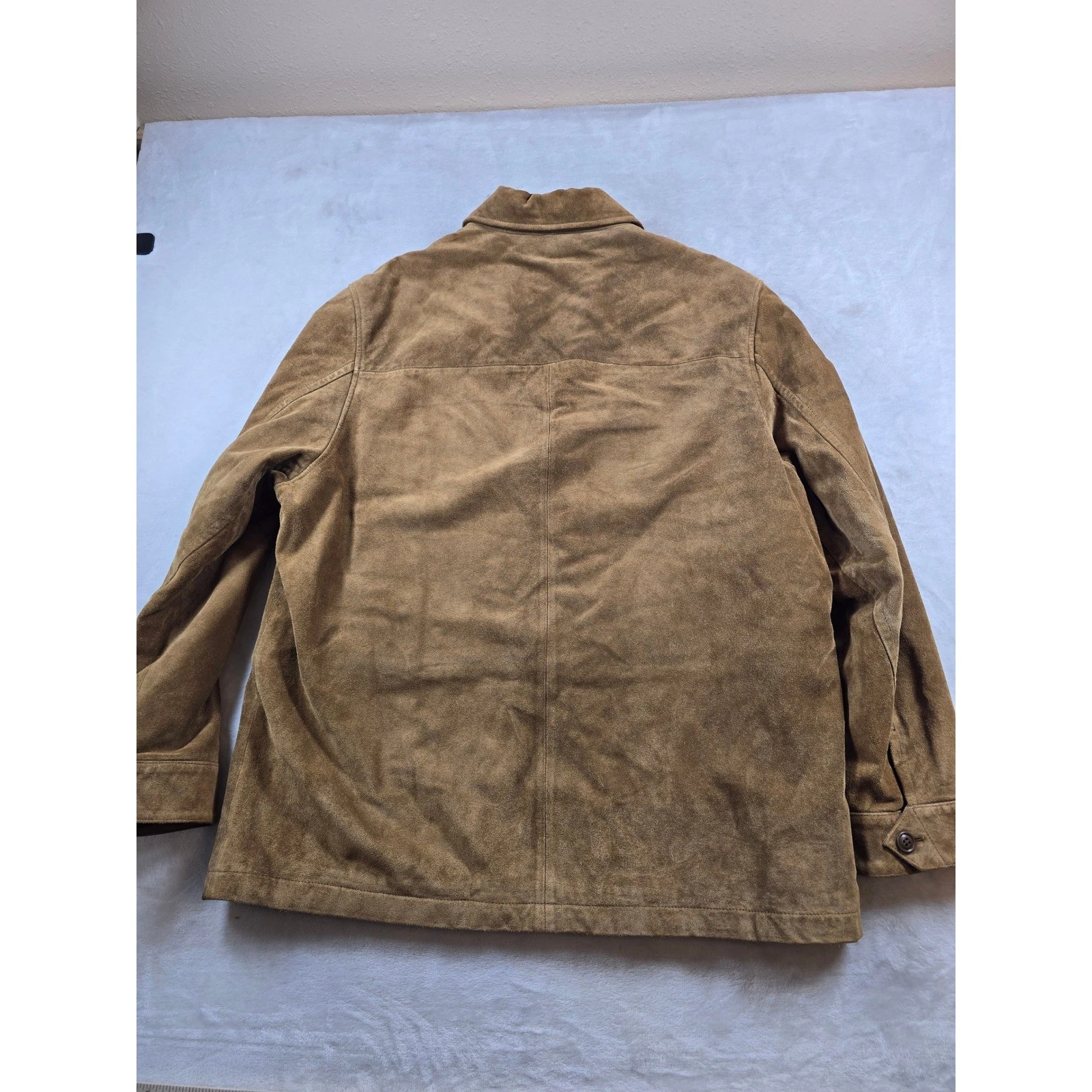 Vintage GAP Leather Suede Sherpa Jacket Mens XL Tan Brown Zip Car Coat Trucker image 3