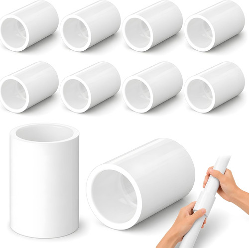 10-Pcs 3/4 Inch PVC Coupling Fittings Socket x Socket Schedule 40 Pipe Connector