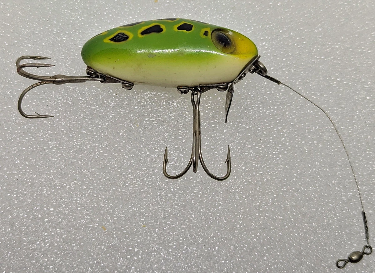 Vieux Leurre De Pêche Vintage Wright & McGill BUG-A-BOO Avec Lèvres En Métal – Fabrication USA