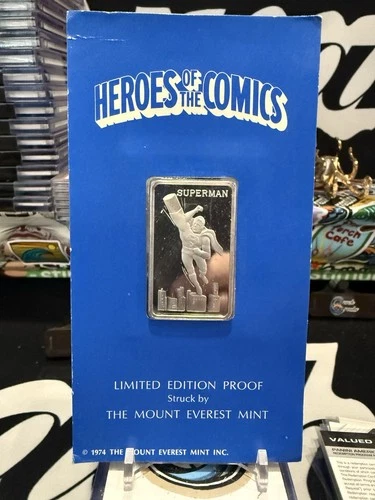 Superman Intercepting Missile 1 oz .999 Fine Silver Bar 1974 DC Comics Ser #94