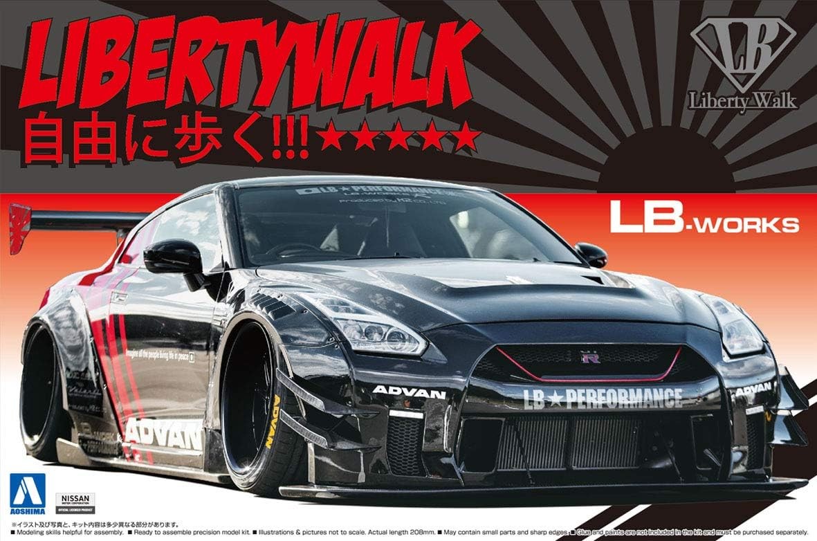 AOSHIMA Liberty Walk No.13 LB Works R35 GT-R Type 2 Ver.2 1/24 Plastic Model Kit