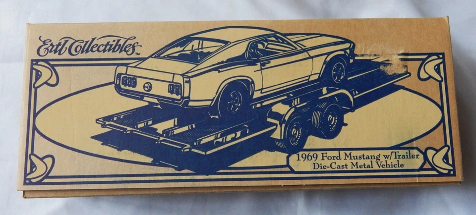 NIB Ertl  1969 Ford Mustang W/Trailer Die Cast Metal Vehicle Kit 2957 - Image 4 of 4