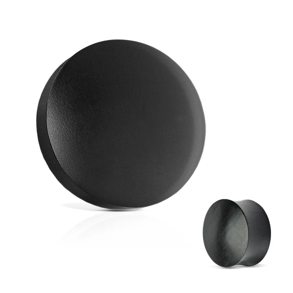 1 PAIR Ear Plugs Gauges Black Areng Wood Double Flare Saddle Organic Natural - Image 4 of 4