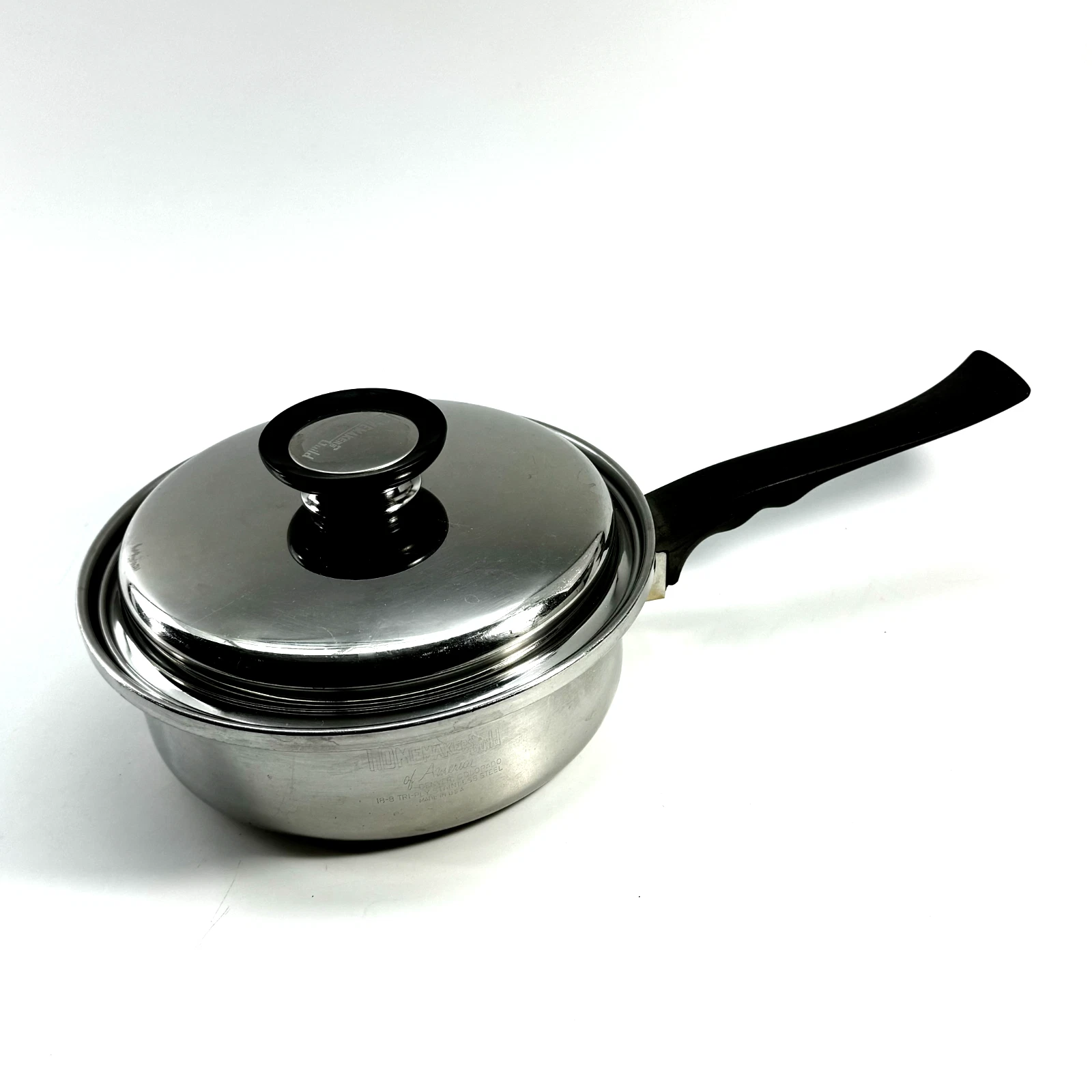 Vintage Homemakers Guild 18-8 Tri-Ply Stainless Steel 1 Quart Sauce Pan USA