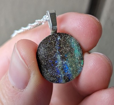 Natural Bolder Opal Necklace