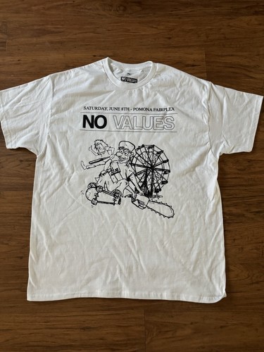 XL Neu ohne Etikett No Values 2024 Punk Rock Pomona California Außenseiter weißes Shirt
