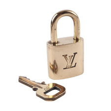 LOUIS VUITTON Schloss Hängeschloss Padlock Gold 1990-2009 3XX Serie +1 Schlüssel