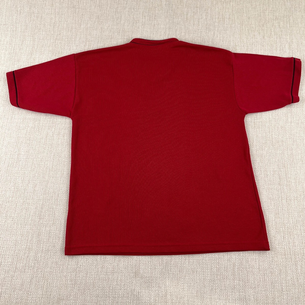 トップス 90s Oakley software teck archive y2k Y2K Oakley Software Ribbed V-Neck T Shirt Mens Red Cyber Stripe